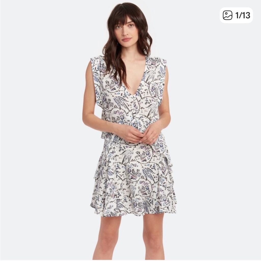 Iro Paris Ruffle Viscose Variety White Flow Dress